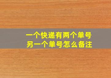 一个快递有两个单号 另一个单号怎么备注